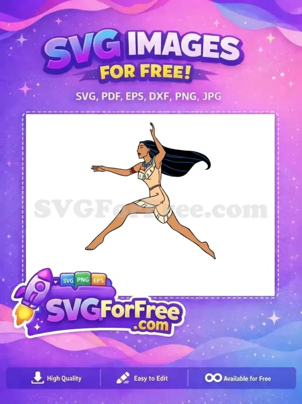 Free Leaping Pocahontas Free Blue Hair Pocahontas Free SVG