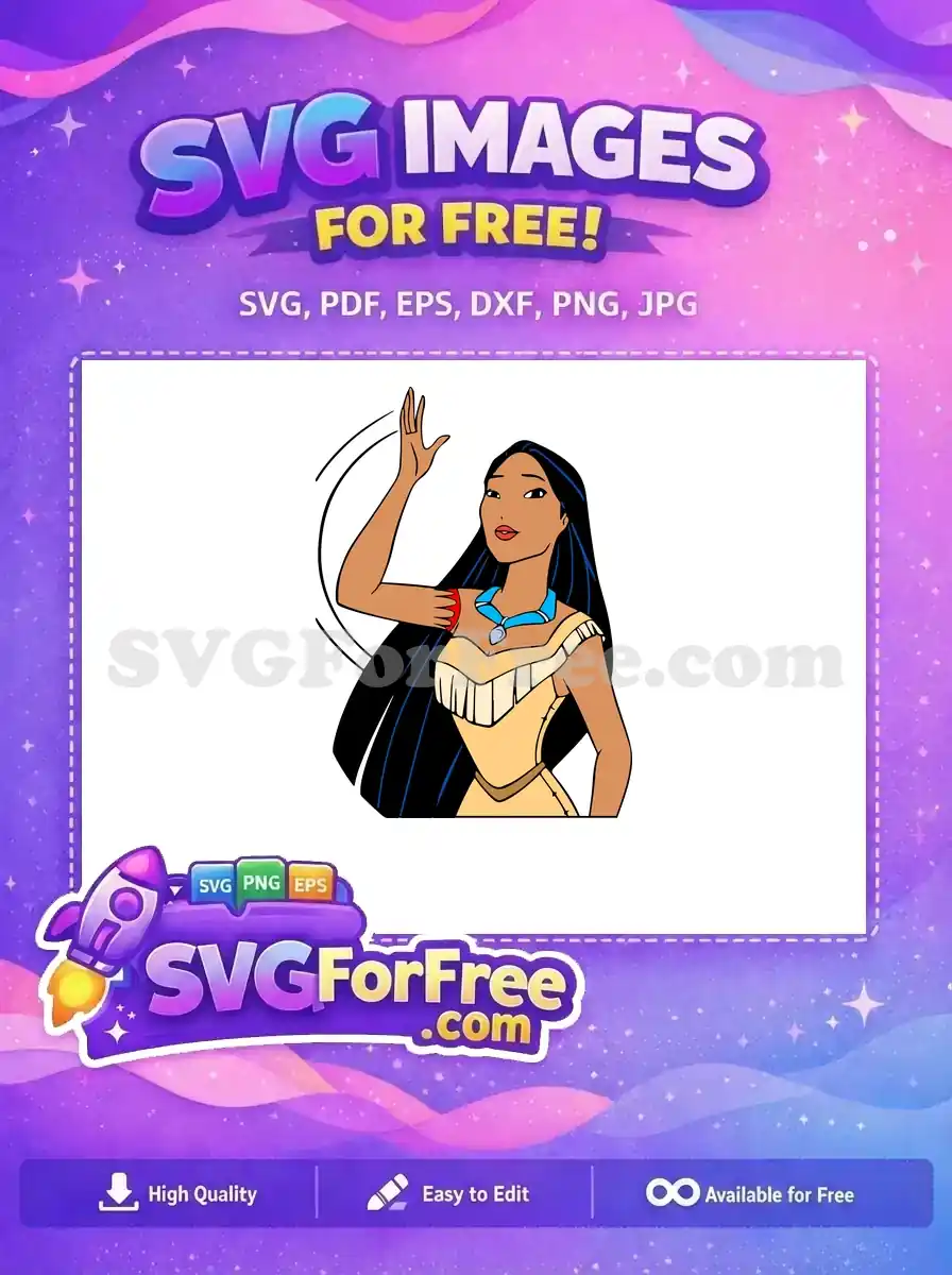 Free Waving Hand Free Blue Necklace Pocahontas Free SVG