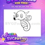 Free Cartoon Seahorse Free Outlined Pokemon Free SVG - Instant Download