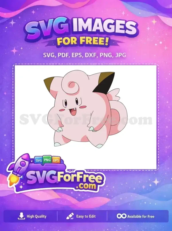 Free Happy Clefairy Pink Cheeks Pokemon Free Cartoon Movie Free SVG
