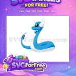 Free Turquoise Dragonair Free Pearl Detail Pokemon Free SVG - Instant Download