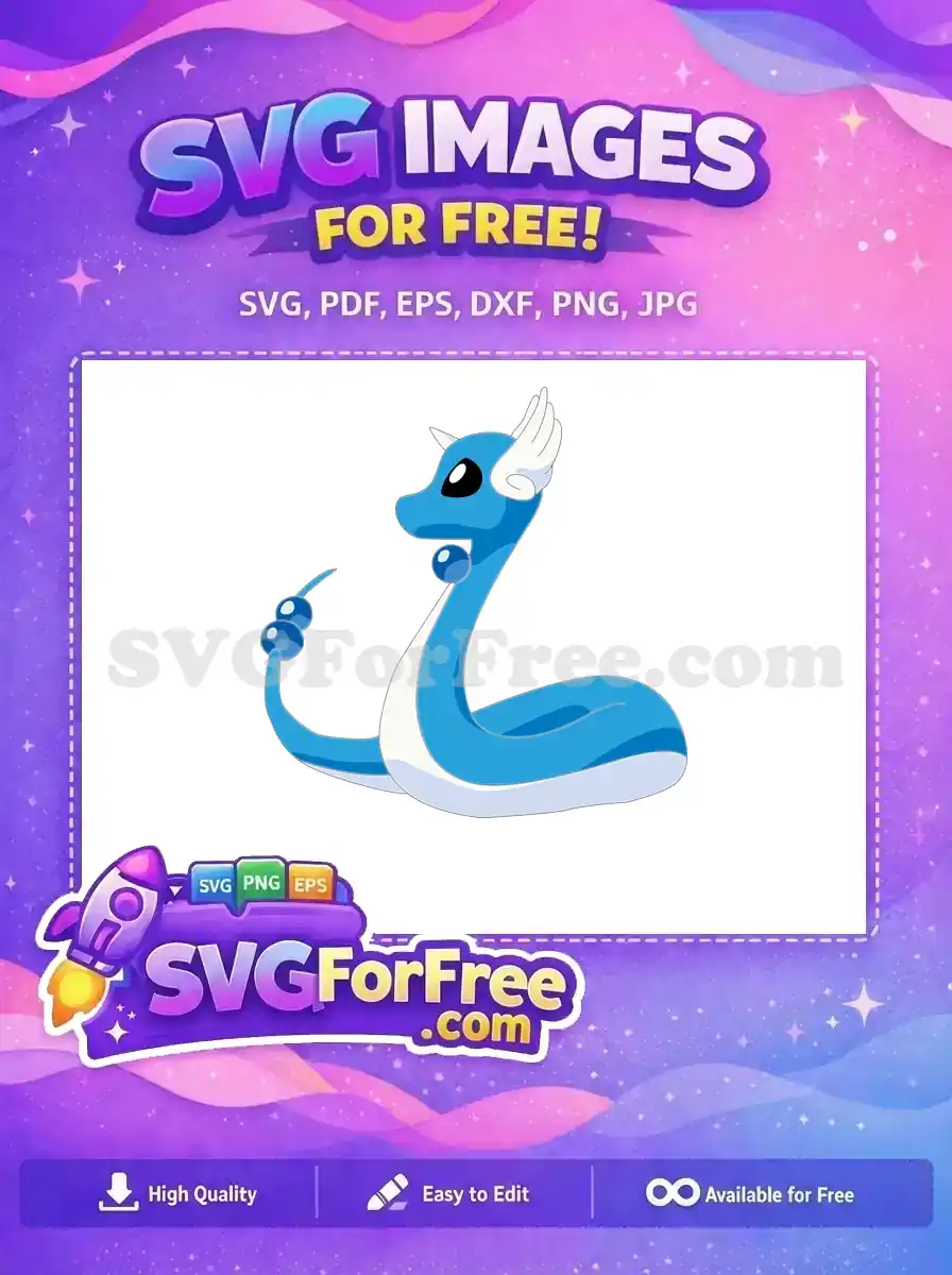 Free Turquoise Dragonair Free Pearl Detail Pokemon Free SVG