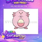 Free Pink Chansey Pokemon Free Happy Face Cartoon Free SVG - Instant Download