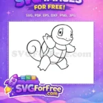 Free Squirtle Outline Free Pokemon Cartoon Free SVG - Instant Download