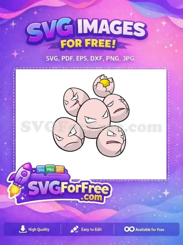 Free Angry Eggs Free Cracking Faces Pokemon Free SVG