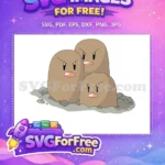 Free Angry Eyes Free Three Diglett Pokemon Free SVG - Instant Download