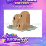 Free Brown Angry Pokemon Free Diglett Trio Cartoon Free SVG - Instant Download