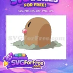 Free Pink Nose Free Diglett Pokemon Cartoon Free SVG - Instant Download
