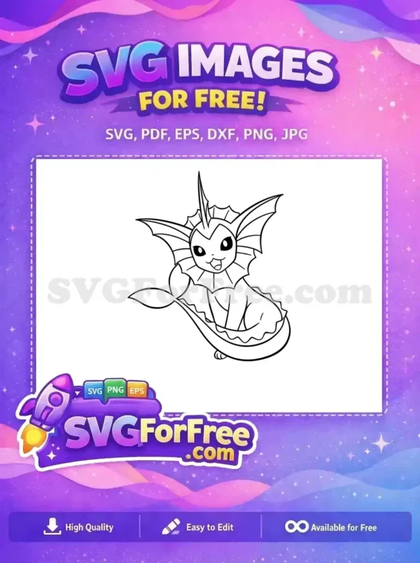 Free Smiling Vaporeon Free Fin Detail Pokemon Free SVG