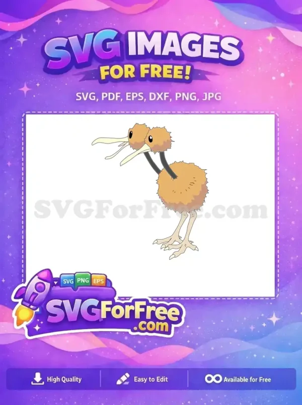 Free Doduo Pokemon Cartoon Free Two Headed Bird Free SVG