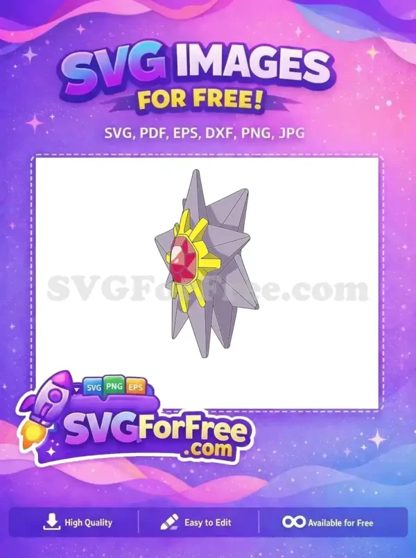 Free Purple Star Free Yellow Center Pokemon Free SVG 1