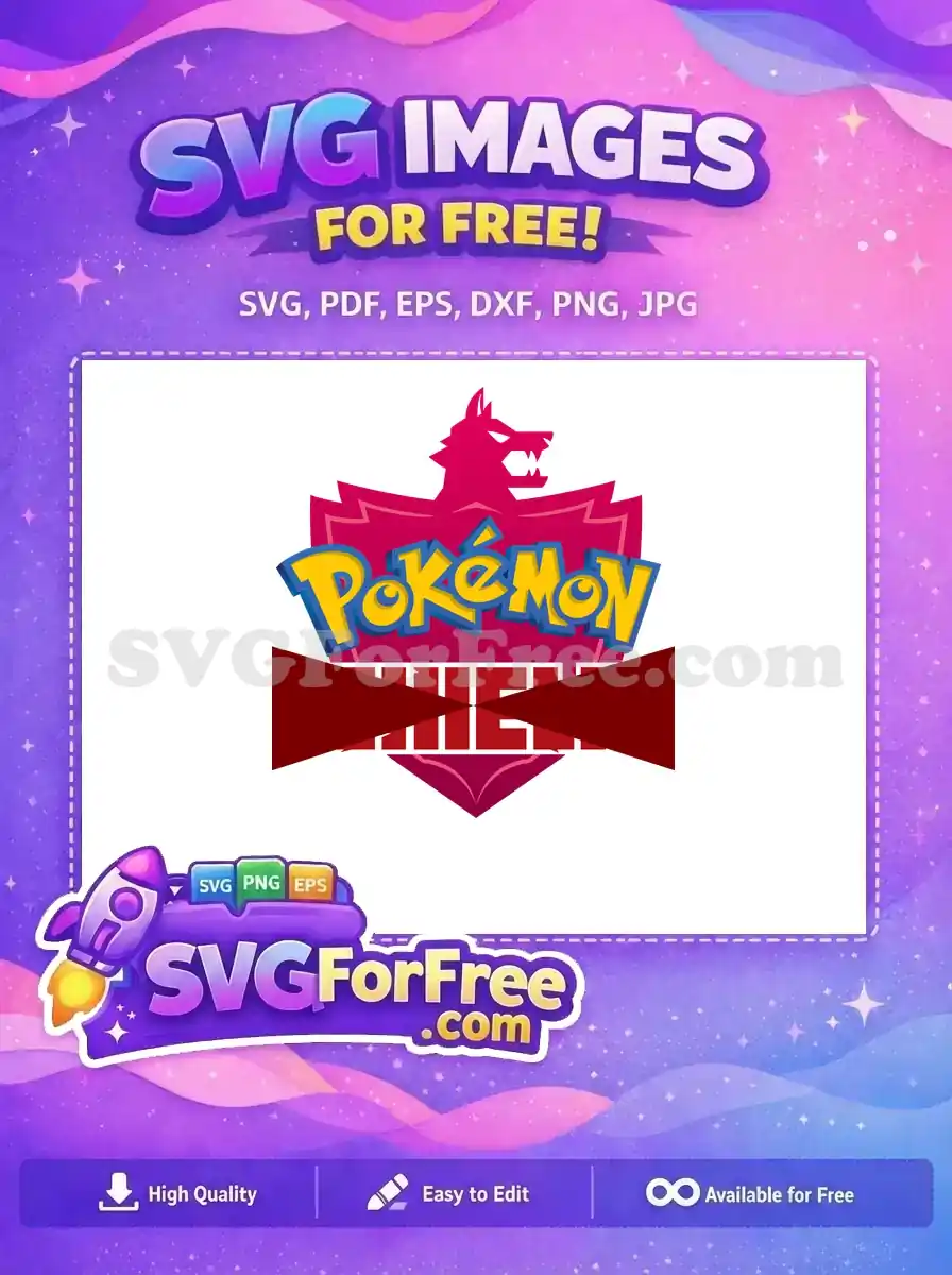 Free Pokemon Shield Logo Free Magenta Wolf Cartoon Free SVG