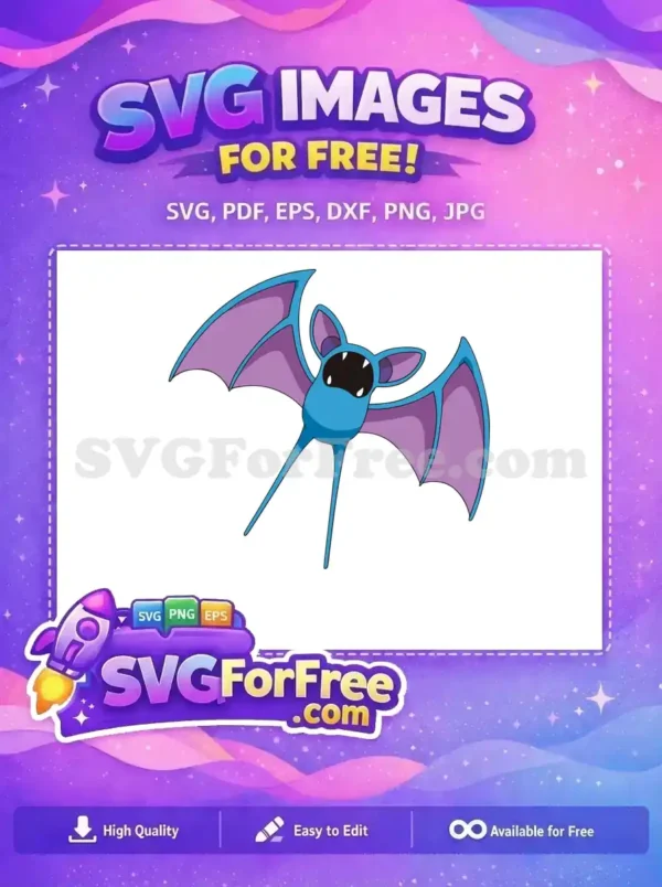 Free Blue Zubat Angry Expression Free Pokemon Cartoon Free SVG