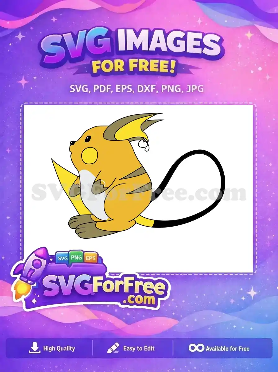 Free Cartoon Raichu Free Striped Detail Pokemon Free SVG