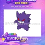 Free Purple Gengar Free Red Eyes Pokemon Free SVG 1 - Instant Download