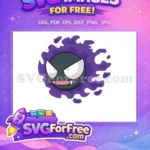 Free Gastly Angry Face Free Purple Smoke Pokemon Free SVG - Instant Download