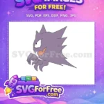 Free Purple Haunter Free Spooky Pokemon Cartoon Free SVG - Instant Download