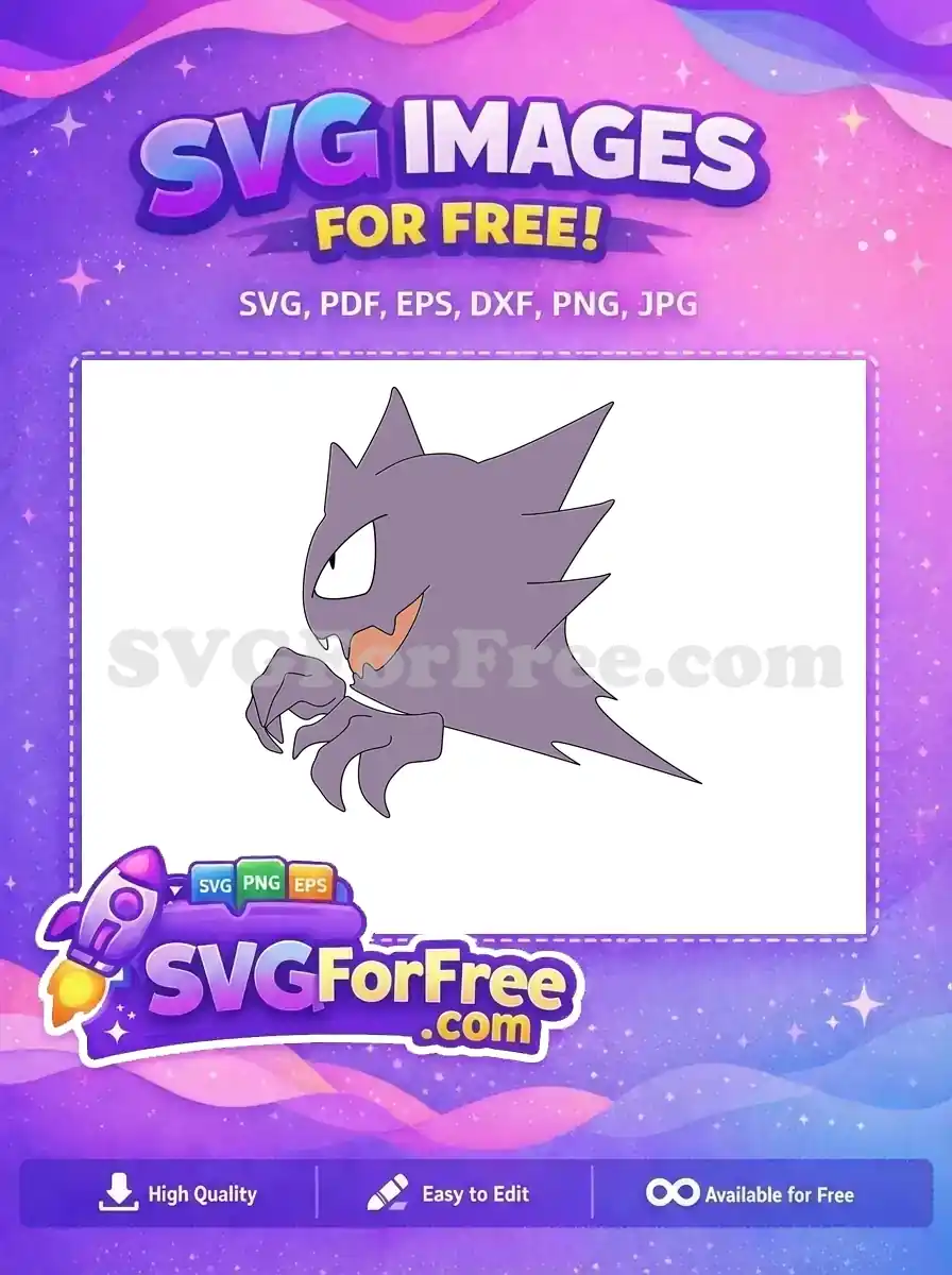 Free Purple Haunter Free Spooky Pokemon Cartoon Free SVG