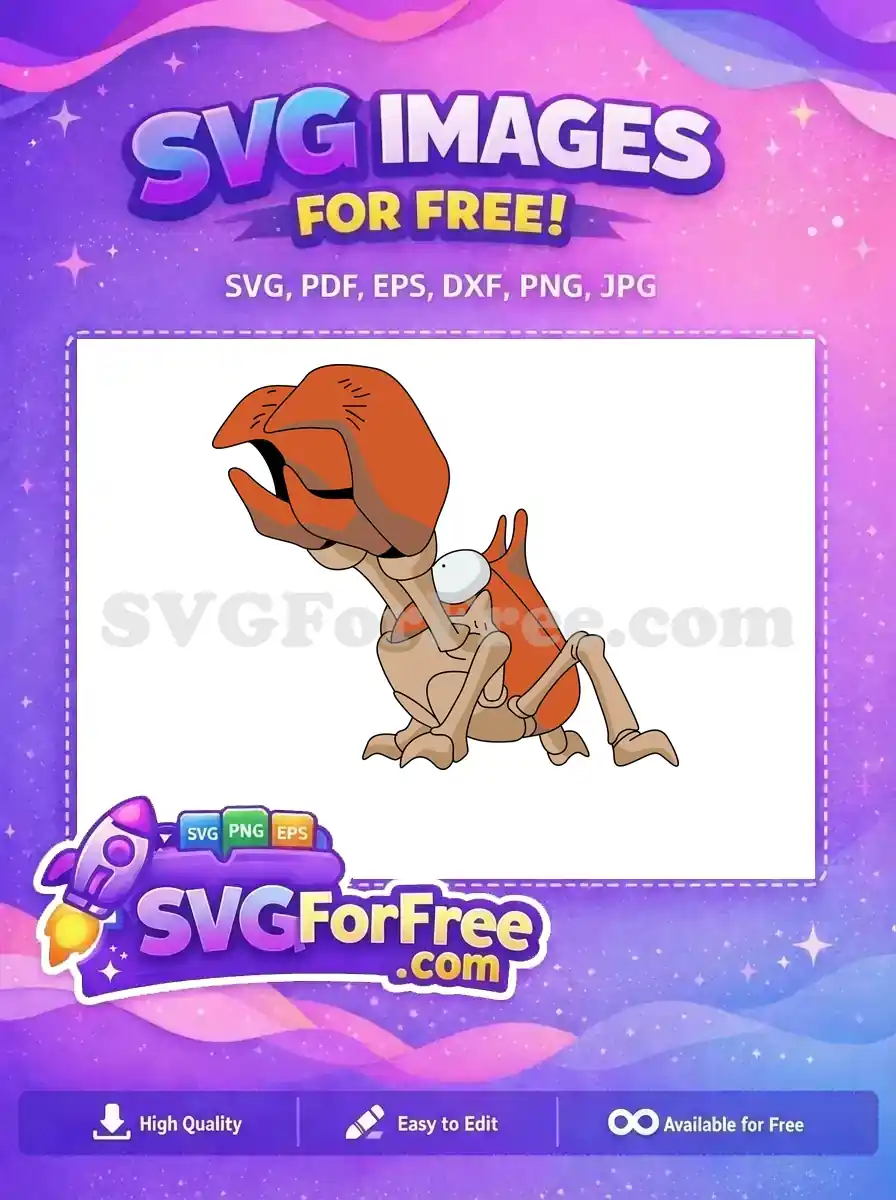 Free Orange Angry Kabutops Free Cartoon Pokemon Silhouette Free SVG