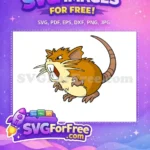 Free Angry Raticate Pokemon Free Big Teeth Cartoon Free SVG - Instant Download