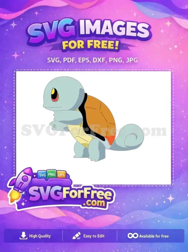 Free Squirtle Pokemon Cartoon Free Orange Shell Pokemon Free SVG
