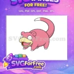 Free Pink Slowpoke Pokemon Free Goofy Expression Cartoon Free SVG - Instant Download