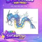 Free Angry Gyarados Free Blue Pokemon Cartoon Free SVG - Instant Download