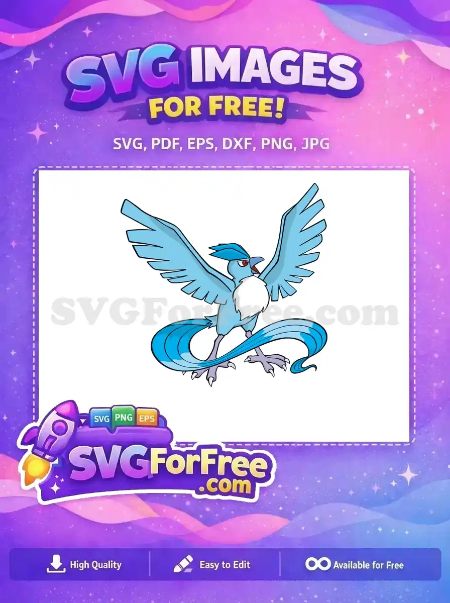 Free Articuno Pokemon Cartoon Free Flying Pose Pokemon Free SVG