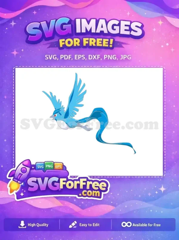 Free Articuno Pokemon Blue Bird Free Flying Cartoon Free SVG