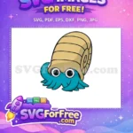 Free Cute Teal Omanyte Free Pokemon Cartoon Free SVG - Instant Download
