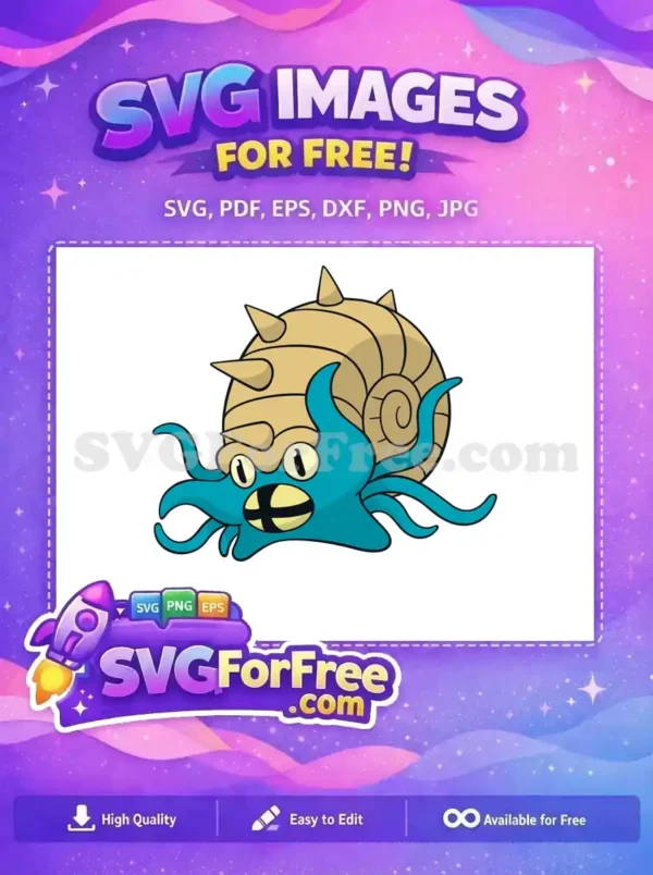 Free Spiked Shell Free Turquoise Tentacles Pokemon Free SVG 1