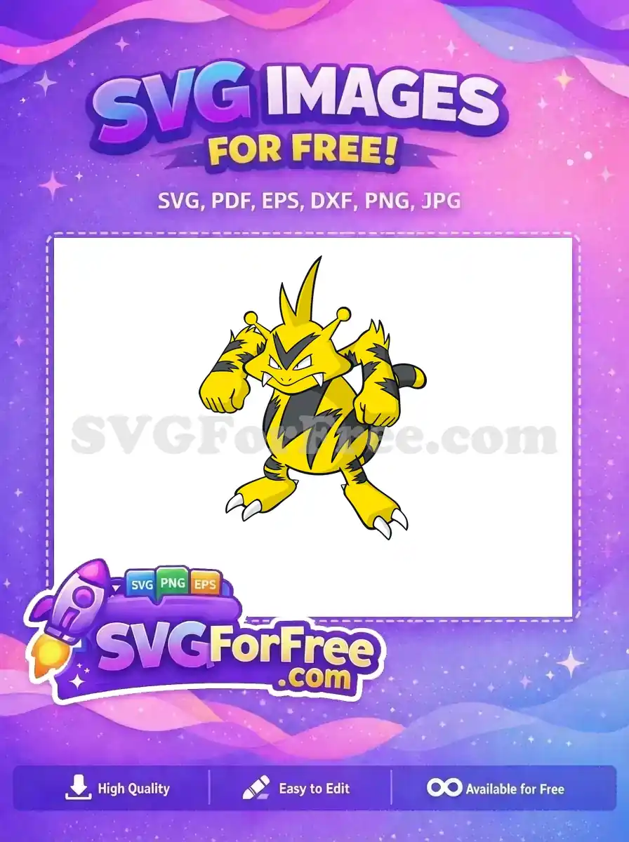 Free Electabuzz Angry Face Free Black Stripes Pokemon Free SVG 1
