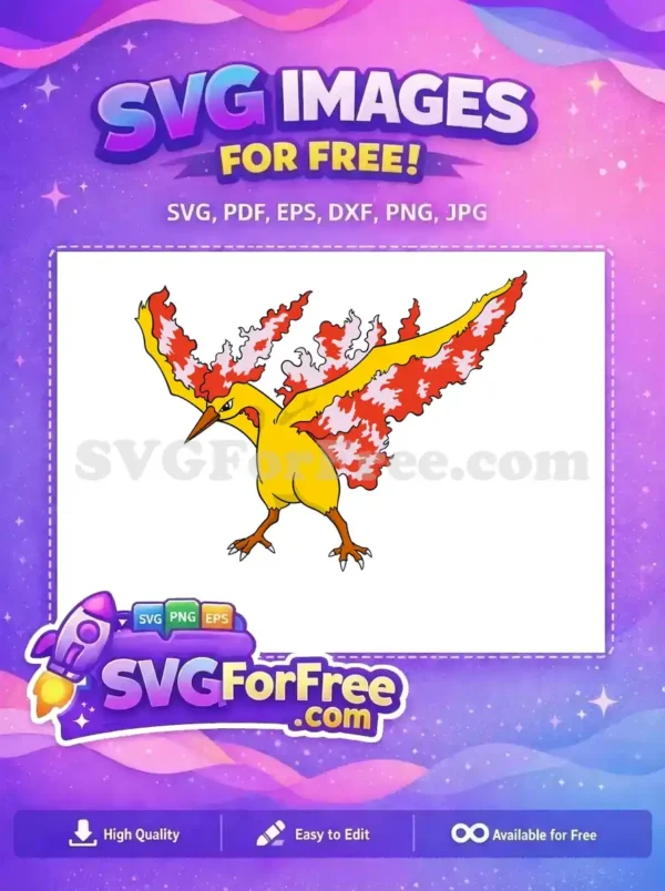 Free Moltres Fire Wings Free Legendary Pokemon Cartoon Free SVG