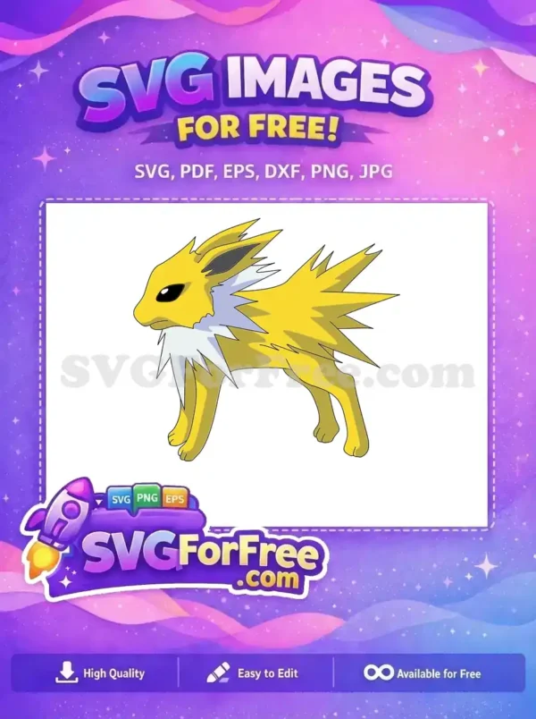 Free Yellow Jolteon Pokemon Free Electric Hedgehog Pokemon Free SVG