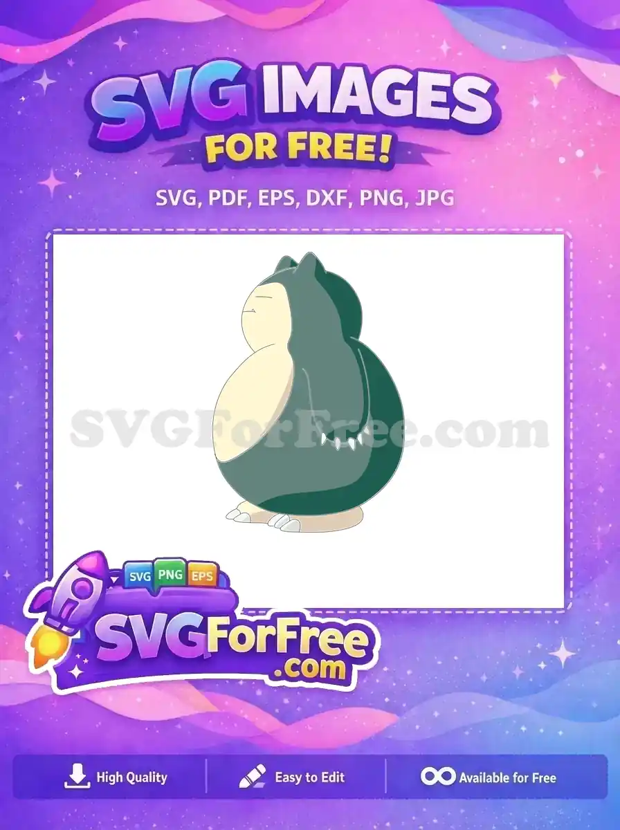 Free Sleeping Snorlax Free Pokemon Cartoon Character Free SVG