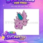 Free Purple Spotted Nidoran Pokemon Free Cartoon Design Free SVG - Instant Download