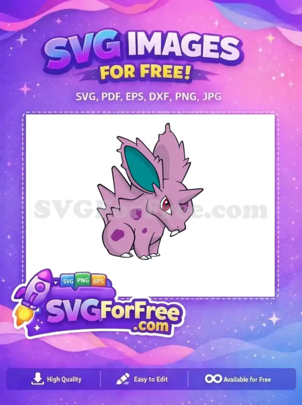 Free Purple Spotted Nidoran Pokemon Free Cartoon Design Free SVG