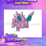 Free Angry Purple Nidoking Free Teal Ears Pokemon Cartoon Free SVG - Instant Download