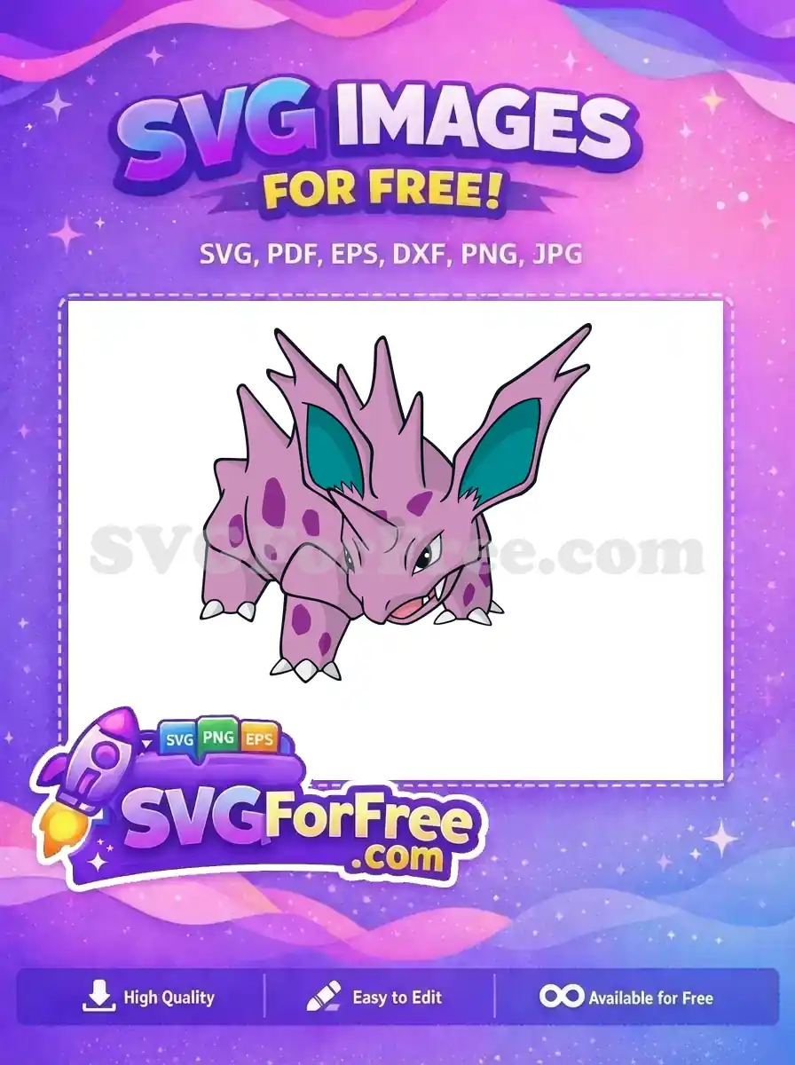 Free Angry Purple Nidoking Free Teal Ears Pokemon Cartoon Free SVG