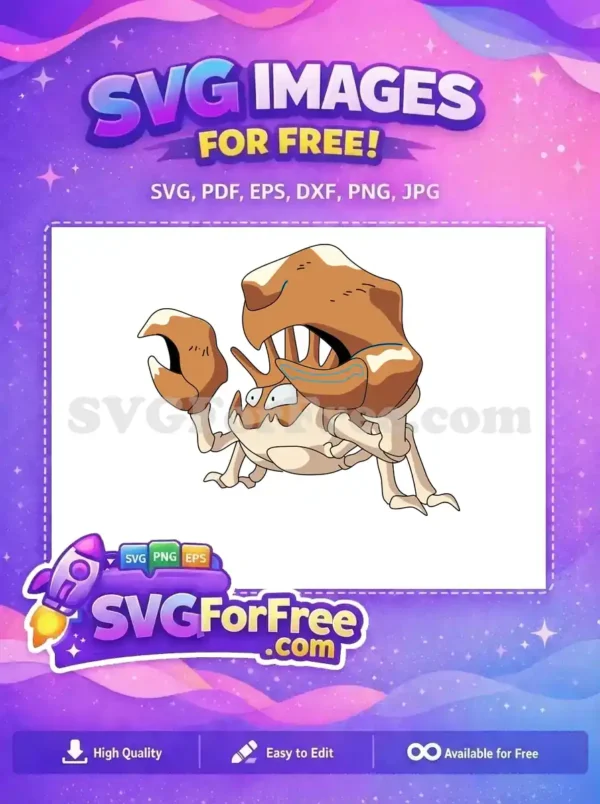 Free Brown Kingler Free Pincer Cartoon Pokemon Free SVG