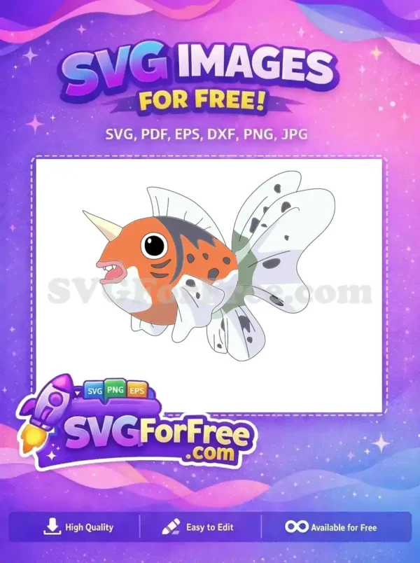 Free Orange Seaking with Horn Free Flowing Fins Pokemon Free SVG