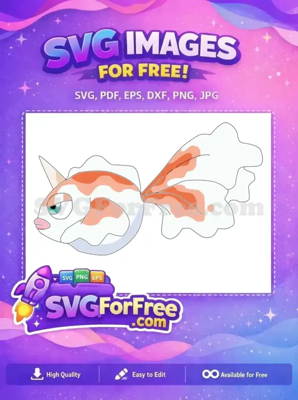 Free Horned Goldeen Free Orange Pattern Pokemon Free SVG