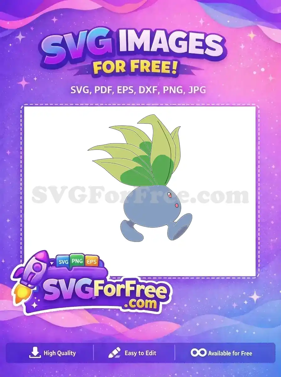 Free Oddish Running Free Bulb Pokemon Cartoon Free SVG