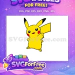 Free Smiling Pikachu Free Upbeat Pokemon Cartoon Free SVG - Instant Download