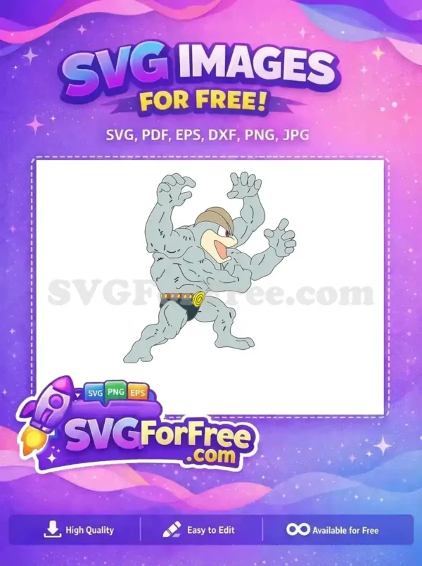 Free Gray Muscular Free Angry Expression Pokemon Free SVG