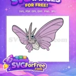 Free Purple Winged Venomoth Free Cartoon Pokemon Free SVG - Instant Download