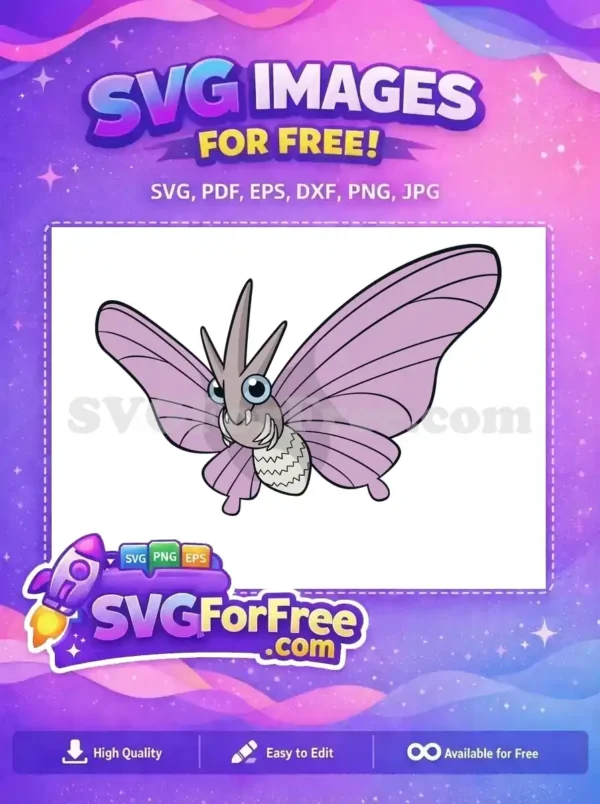 Free Purple Winged Venomoth Free Cartoon Pokemon Free SVG
