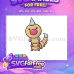 Free Smiling Wormple Free Pink Nose Pokemon Free SVG - Instant Download
