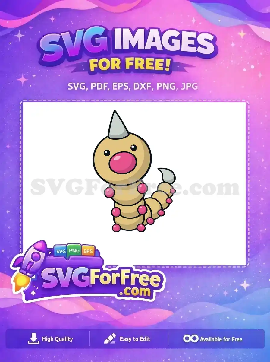 Free Smiling Wormple Free Pink Nose Pokemon Free SVG