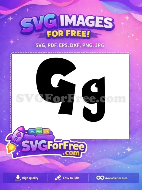 Free Letter G Big Small Free Alphabet Initial Free SVG